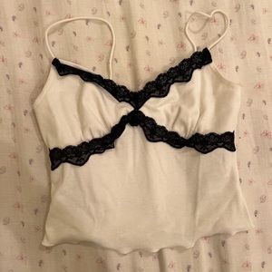 Black and white lace top